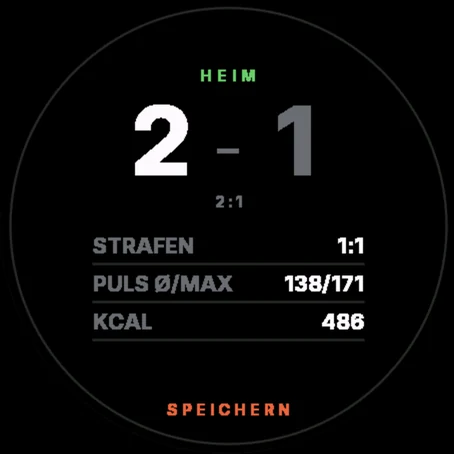 Zusammenfassung des Zeitnehmers: 2–1, Strafen, Puls und Kalorien