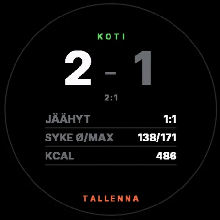 Ajanottajan yhteenveto: 2–1, jäähyt, syke ja kalorit