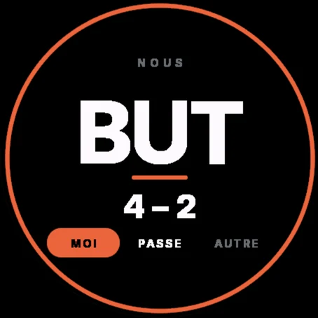 But en mode joueur : BUT, 4–2 et le choix le mien, passe ou autre